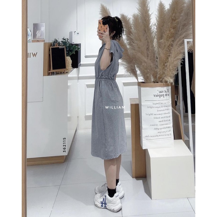 Đầm thun nón khoá kéo 6538