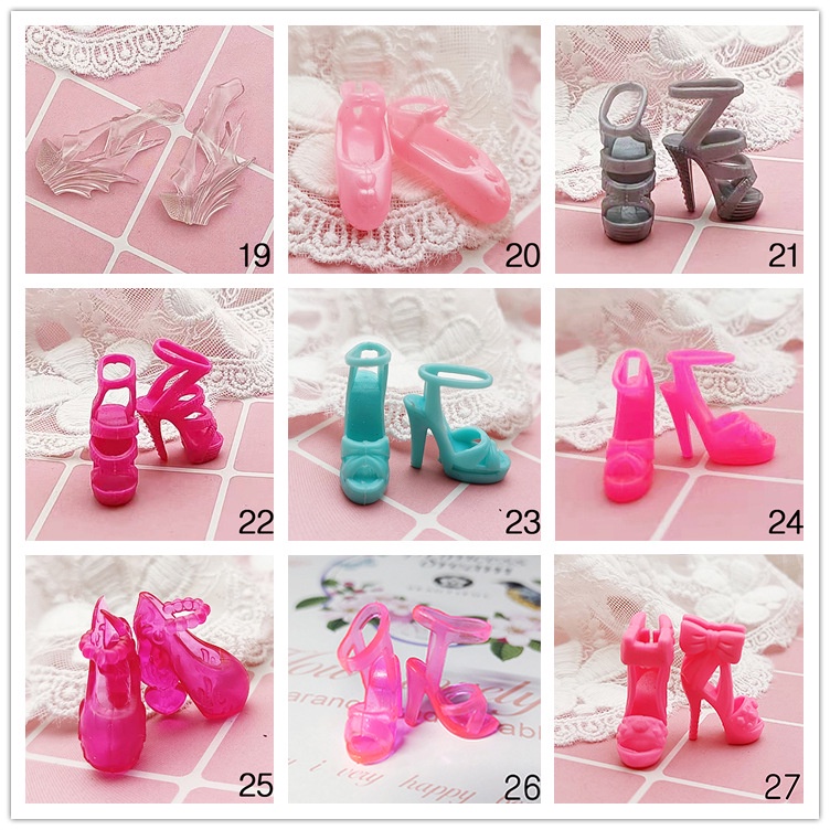 Giày Bốt Cao Gót 30cm Pha Lê Thay Đổi Nhiều Kiểu Búp Bê barbie