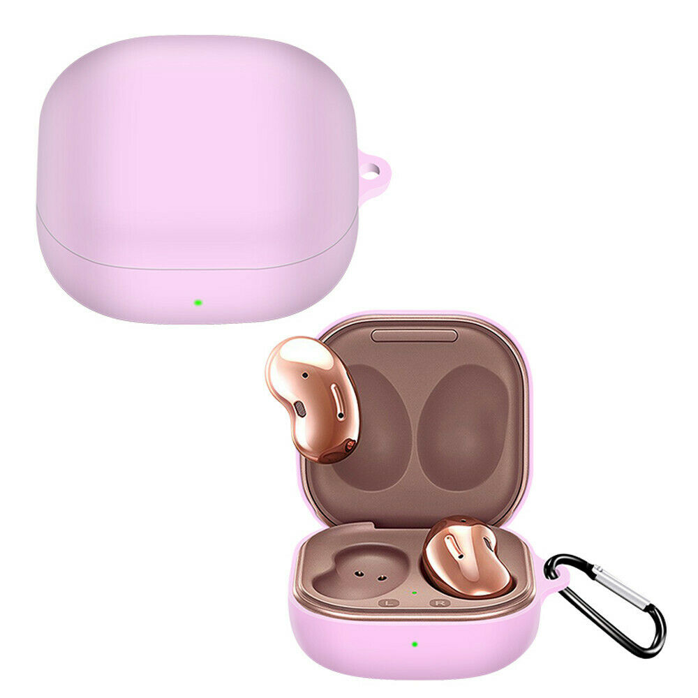 Vỏ Bảo Vệ Hộp Sạc Tai Nghe Bluetooth Samsung Galaxy Buds Live Bằng Silicon Chống Sốc Có Móc Treo Ốp