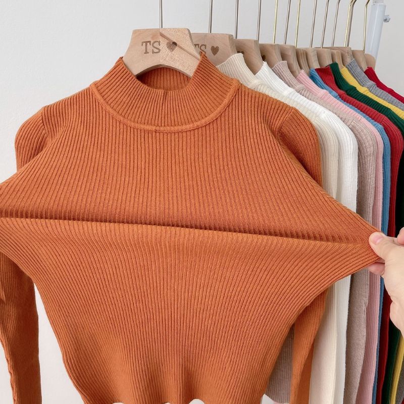 Áo len cổ 3 phân nữ hàng quảng châu đẹp ( hình thật shop chụp)