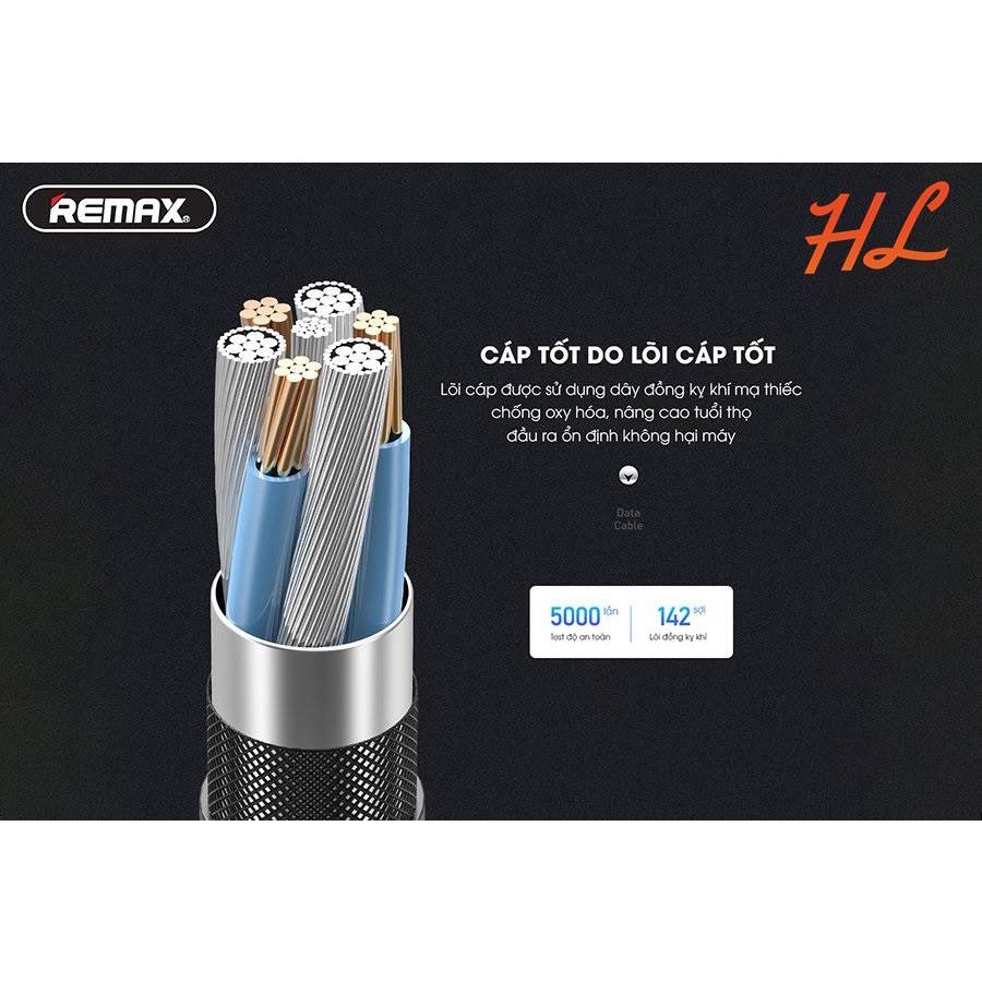 Cáp Sạc Type C Remax RC-152a Dài 1M, Dây Dù Siêu Bền, Có Đèn Led - Hưng Long PC