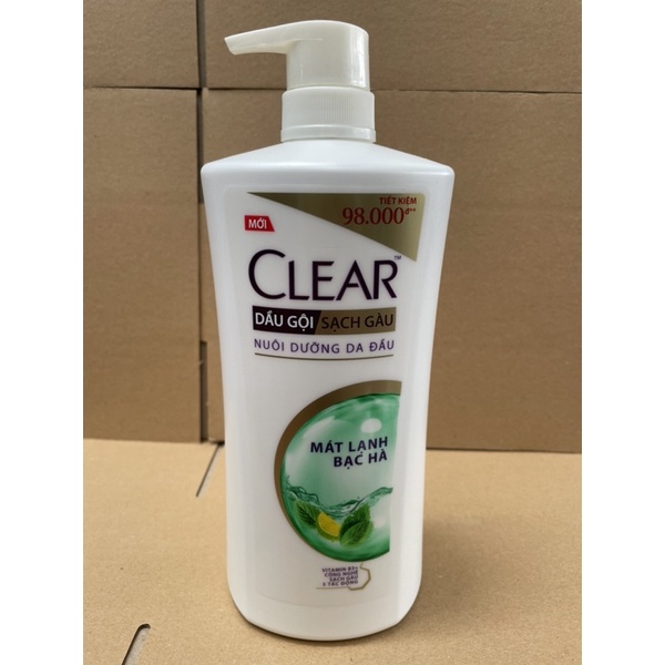 Dầu gội CLEAR mát lạnh bạc hà 880g ( xanh lá)