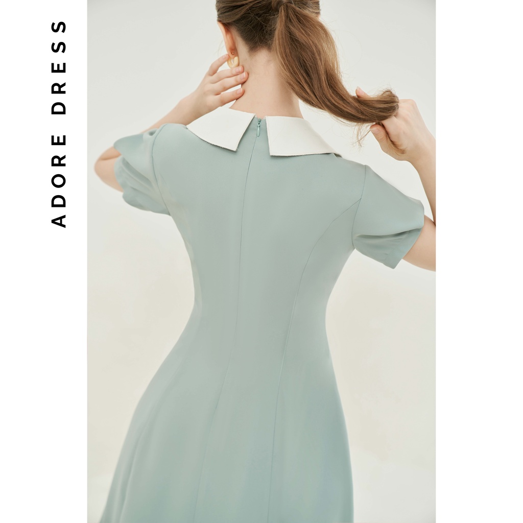 Đầm mini xanh mint phối cổ thêu 2VA1072 ADORE DRESS