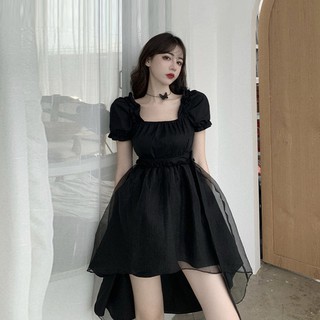Đầm babydoll phối lưới đen Ullzang cá tính