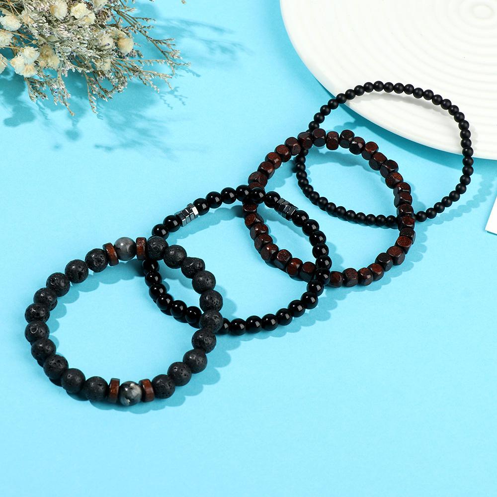 Set 4 Vòng Tay Chuỗi Hạt Thời Trang Có Thể Điều Chỉnh Kích Thước