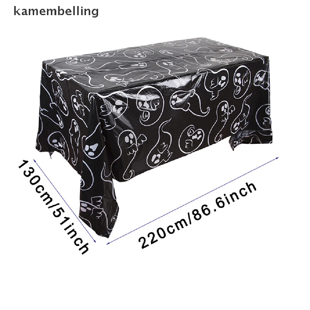 Khăn Trải Bàn Hình Chữ Nhật Bằng Nhựa Chống Nước Dùng Một Lần In Hình Halloween