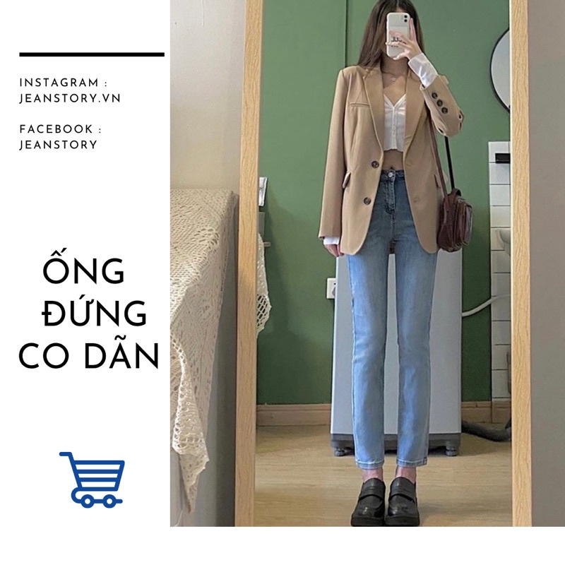 Quần Irene Jeans Ống Đứng Co Dãn
