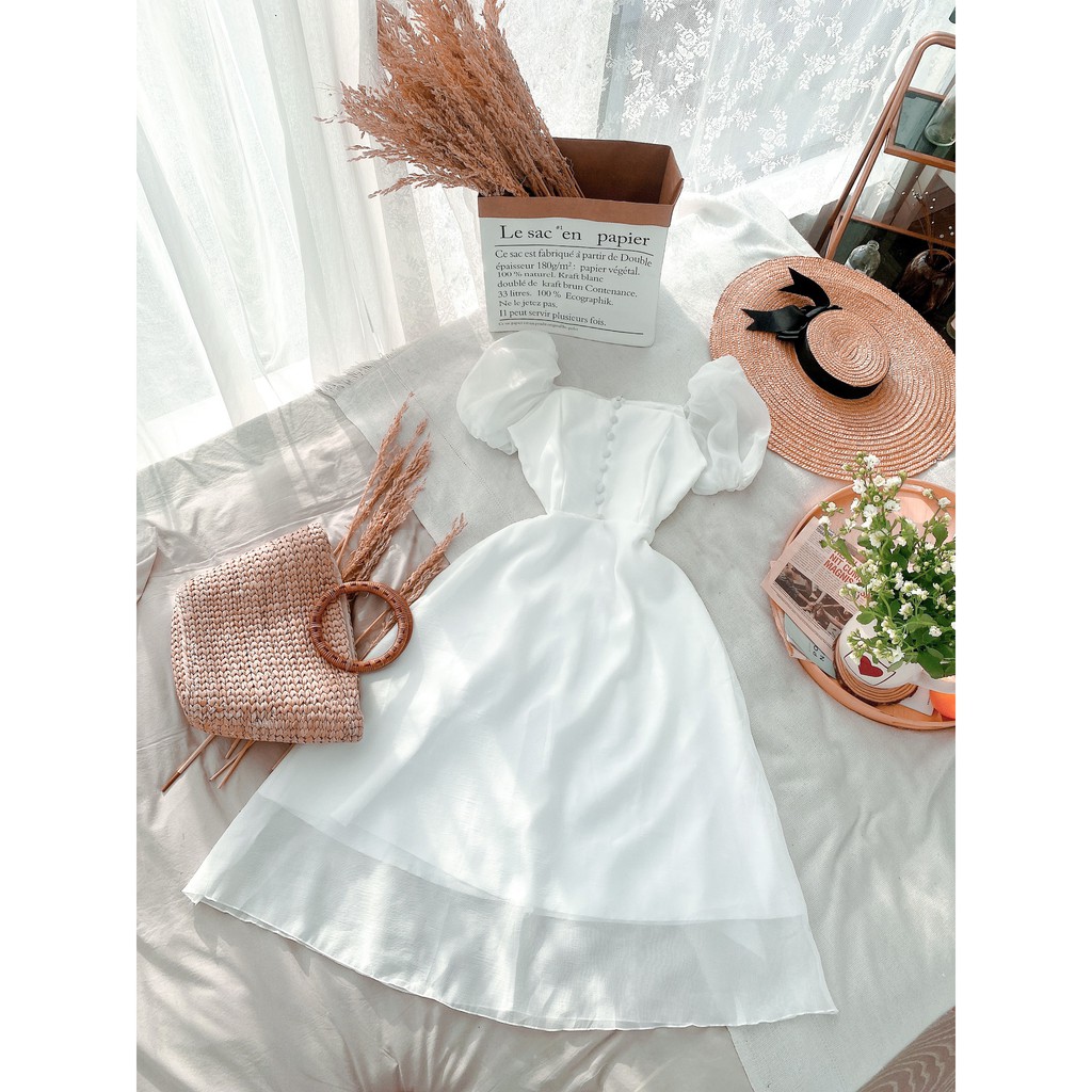 Đầm váy nữ dự tiệc xoè tay phồng ( Hình chụp thật) | BigBuy360 - bigbuy360.vn