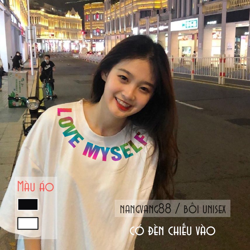 Áo thun form rộng ngắn tay in phản quang Love,Áo phông mặc đôi,nhóm,lớp