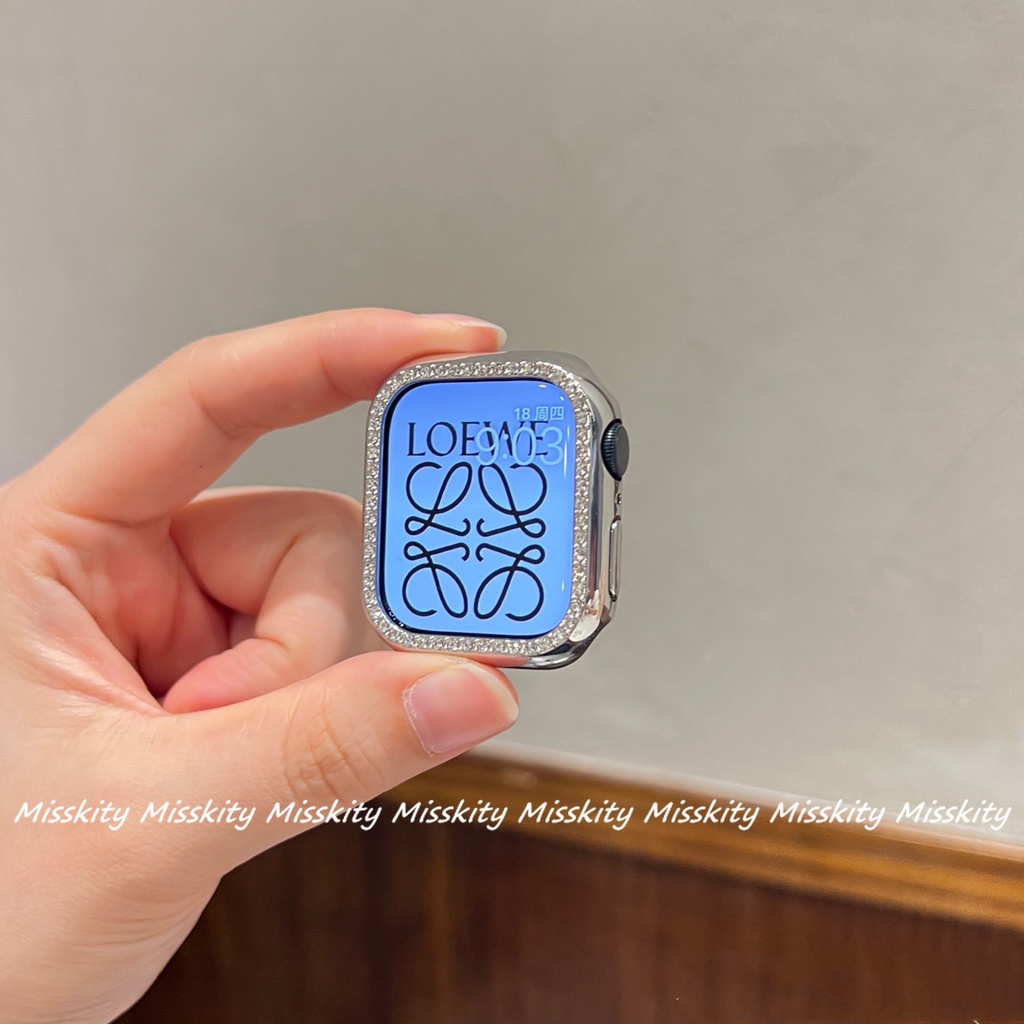 Ốp Bảo Vệ Đính Kim Cương Cho Apple Watch Series 7 6 SE 5 4 3 2 45mm 44mm 40mm 41MM