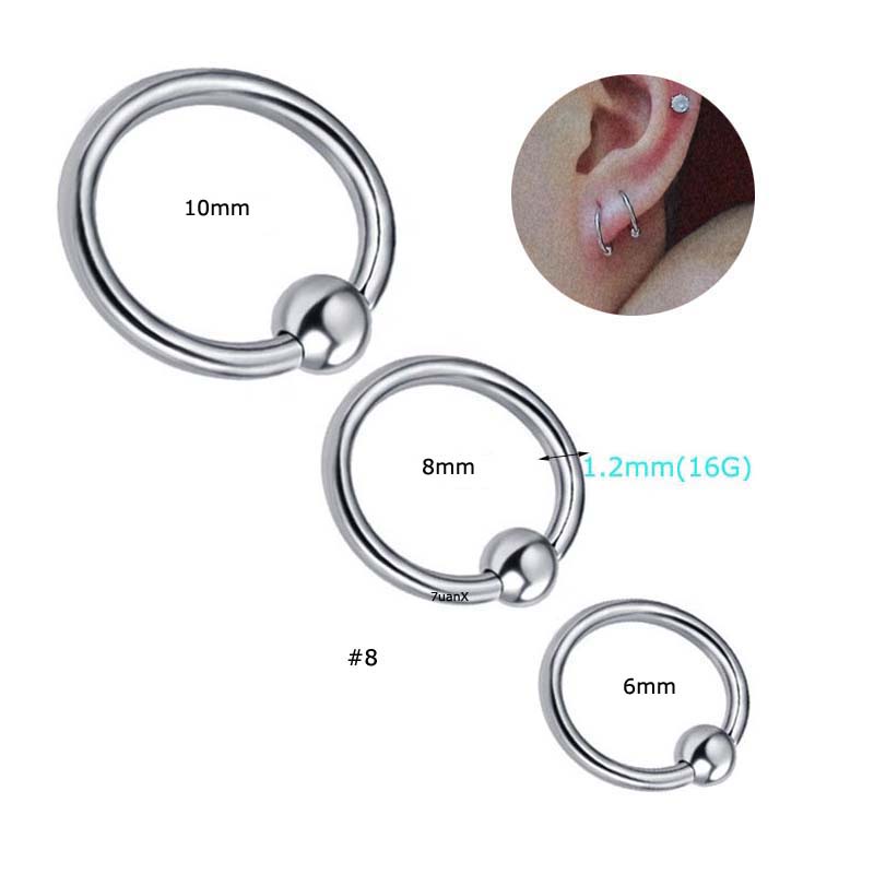 Khuyên tai / mũi / môi / rốn / cơ thể bằng thép không gỉ chống dị ứng