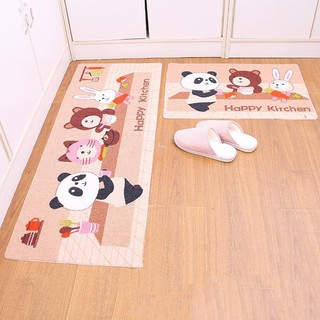 Thảm Nhà Bếp Cao Cấp, Bộ Thảm bếp 3D (1 thảm ngắn + 1 thảm dài) (Giao Hình Ngẫu Nhiên)