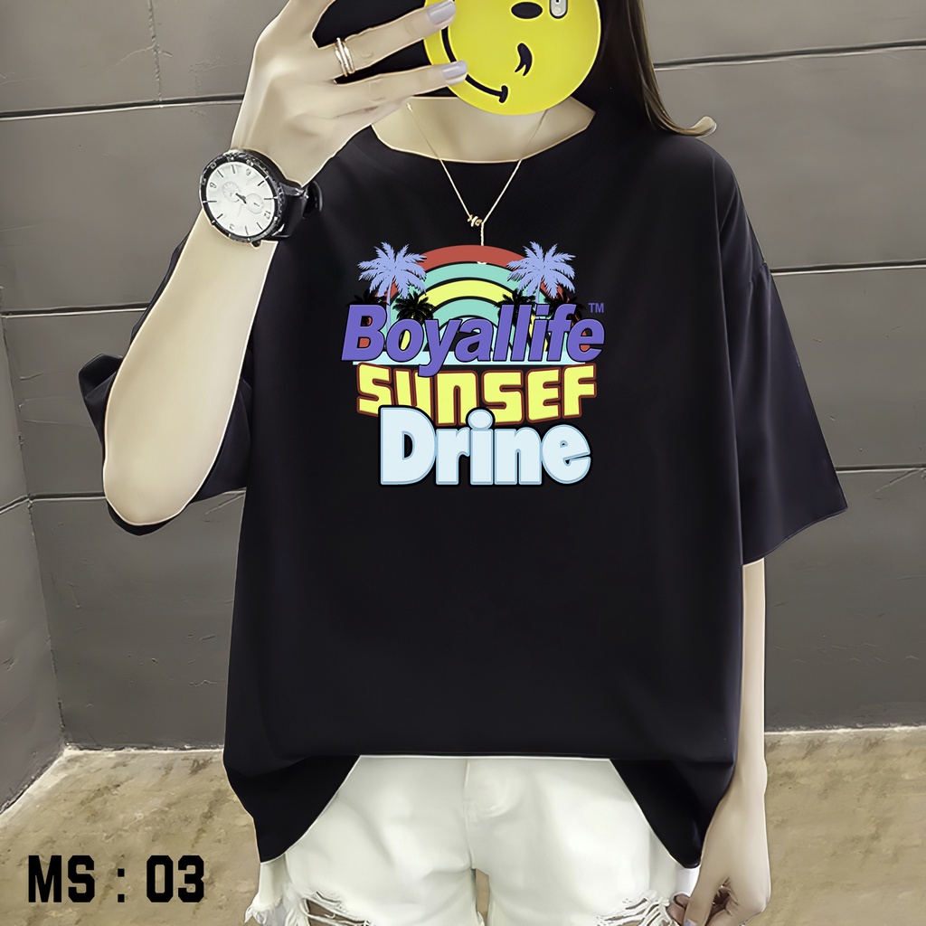 Áo thun tay lỡ nữ Unisex AQI, áo phông form rộng N105 chất vải mềm mịn