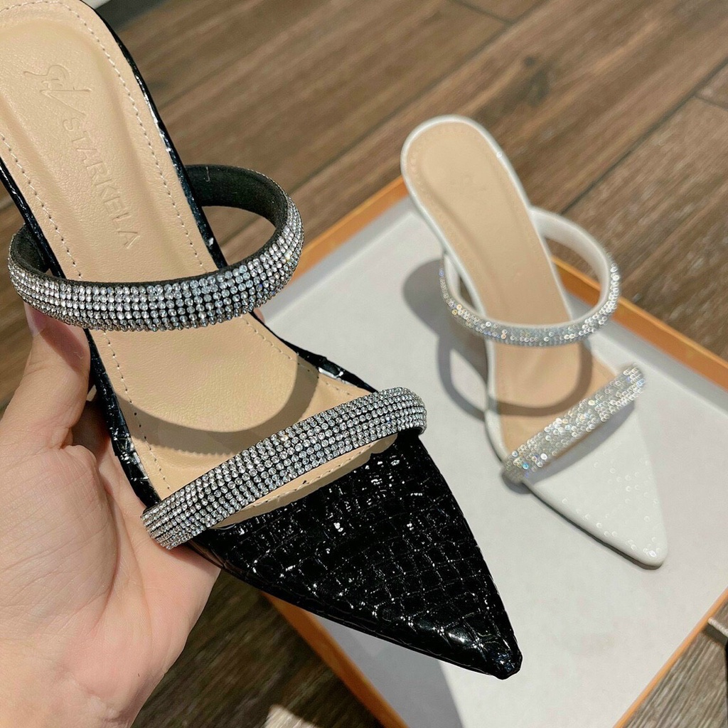 Dép cao gót màu trắng HMStore