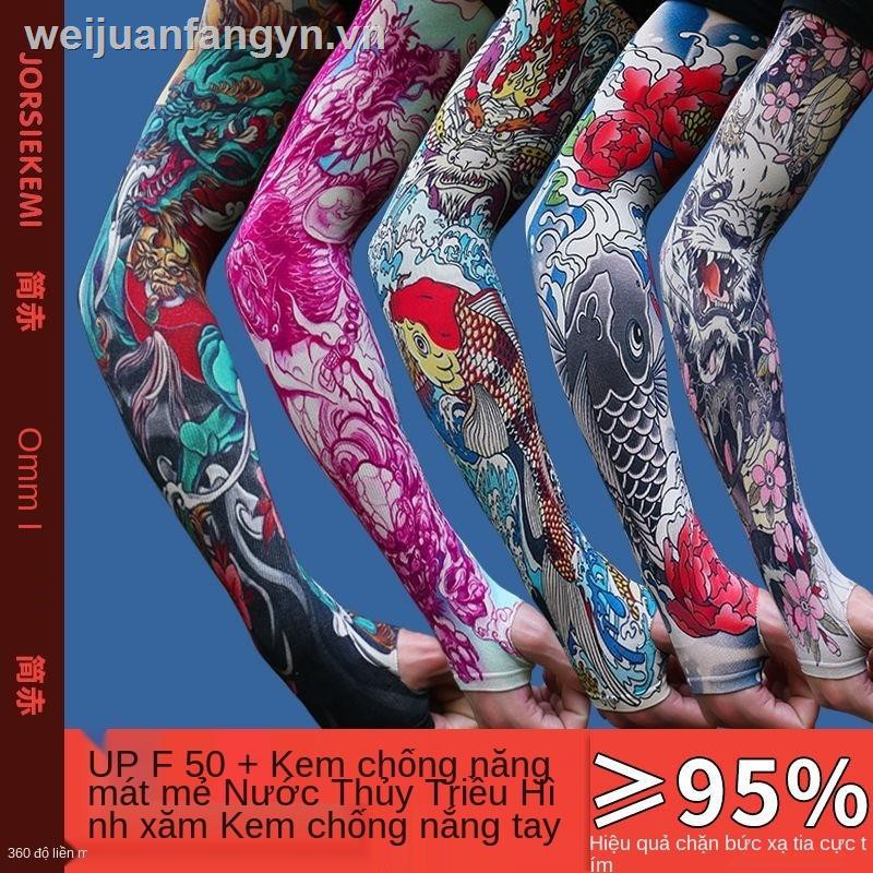 Găng Tay Dài Chống Nắng In Hình Xăm Cá Tính Độc Đáo