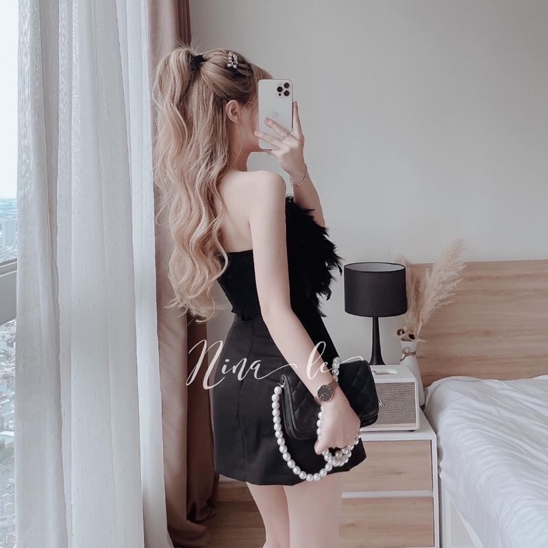 SET ÁO ỐNG LÔNG VŨ + CHÂN VÁY