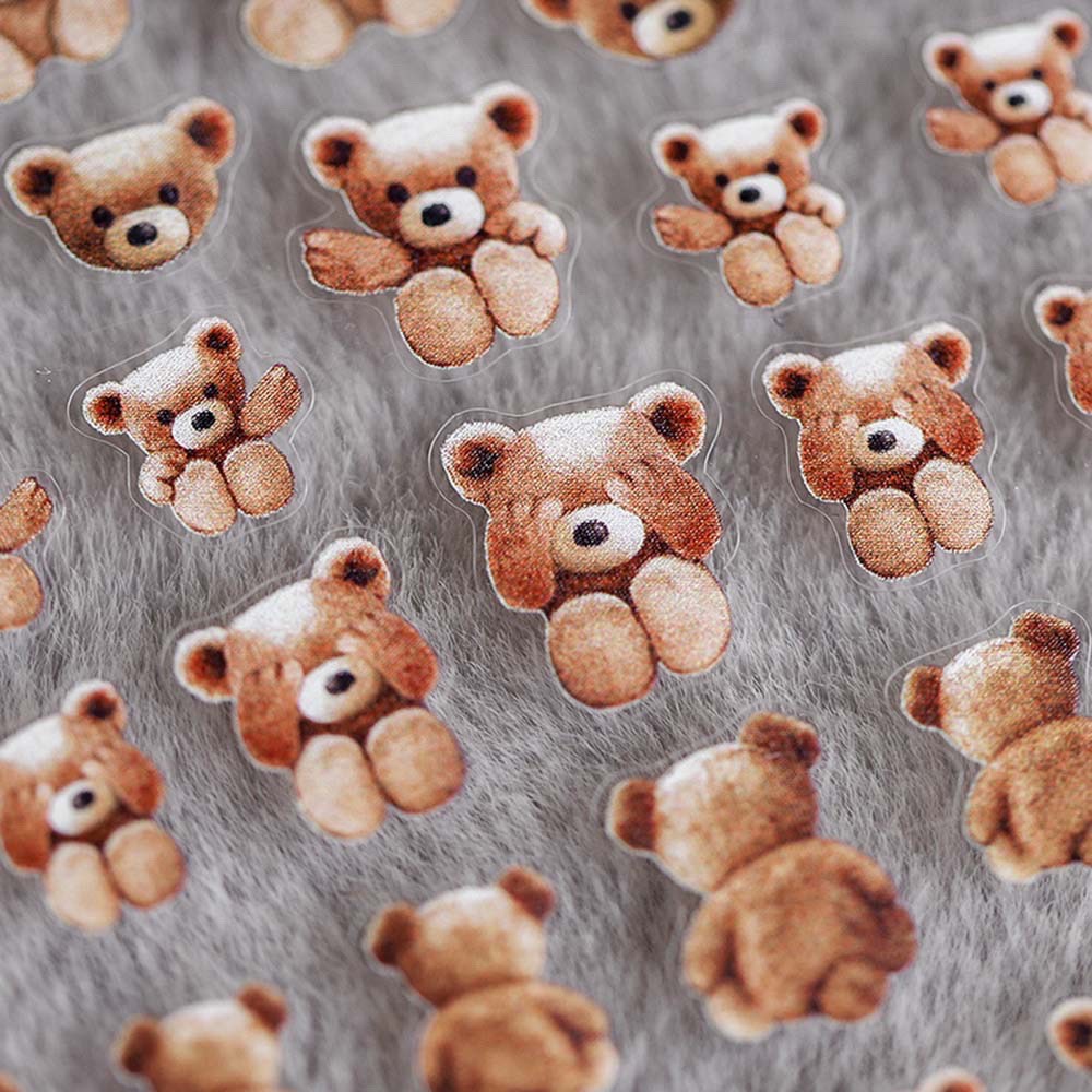 Stick gấu teddy siêu xinh dễ thương hình dán móng đẹp 2021