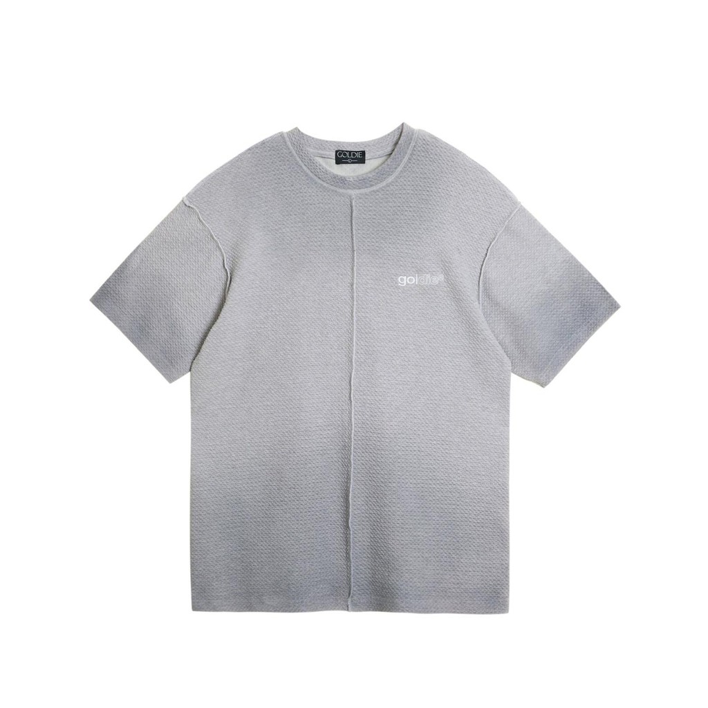 Áo thun xốp 'GOLDIE EMBOSSED OVERSIZED' 100% cotton nhuộm xám | BigBuy360 - bigbuy360.vn