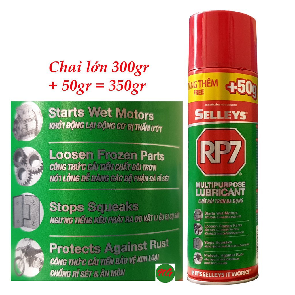 RP7 SELLEYS 175g, 350g Xịt Bôi Trơn Và Bảo Vệ Thiết Bị Chống Rỉ Sét.