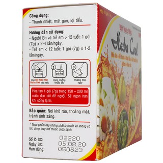 Bột nước mát Hebarcool Hộp 10 Gói