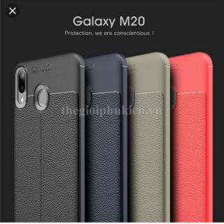 Ốp lưng dẻo giả da Auto Focus cho galaxy M20