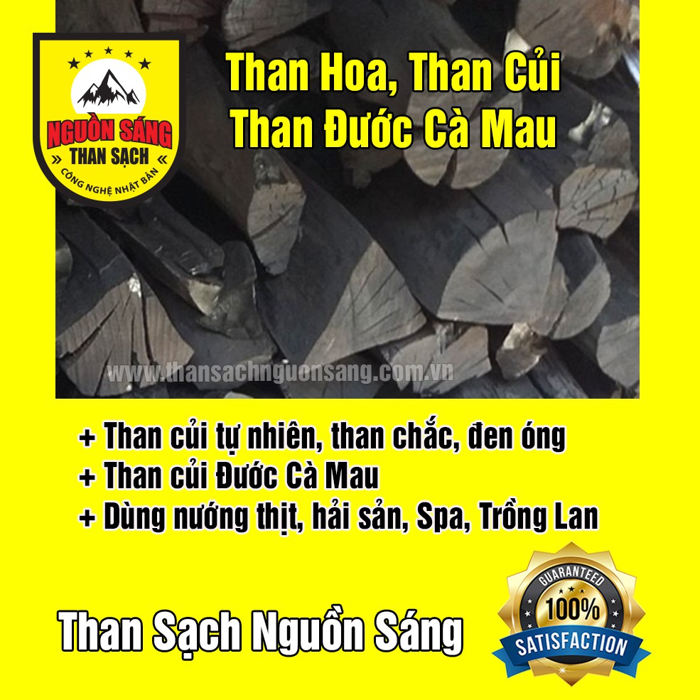 Than Đước Cà Mau (10kg), Than củi cháy lâu. Dùng BBQ, Nướng.  Uy Tín tại TP.HCM. Giao hàng nhanh