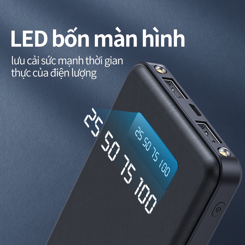 Sạc dự phòng Kivee PH31P 10000mAh 12W màu hồng dễ thương pin dự phòng bảo bành 1 năm siêu bền mini portable