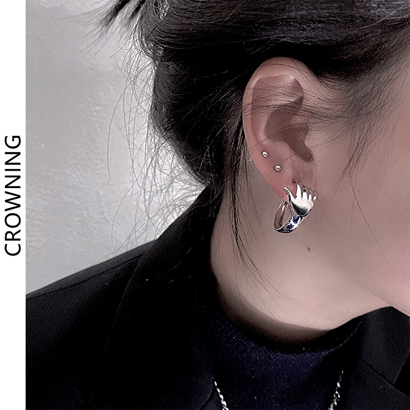 Khuyên Tai Hình Móng Vuốt Năm Ngón Tay Phong Cách Thời Trang Unisex F774