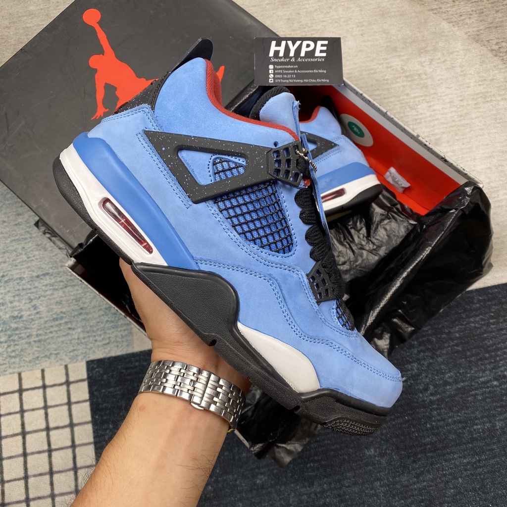 Giày sneaker Jordan 4 Travis Scott (giày bóng rổ  Xanh Đen ) - Hype Sneaker | Bản High Quality