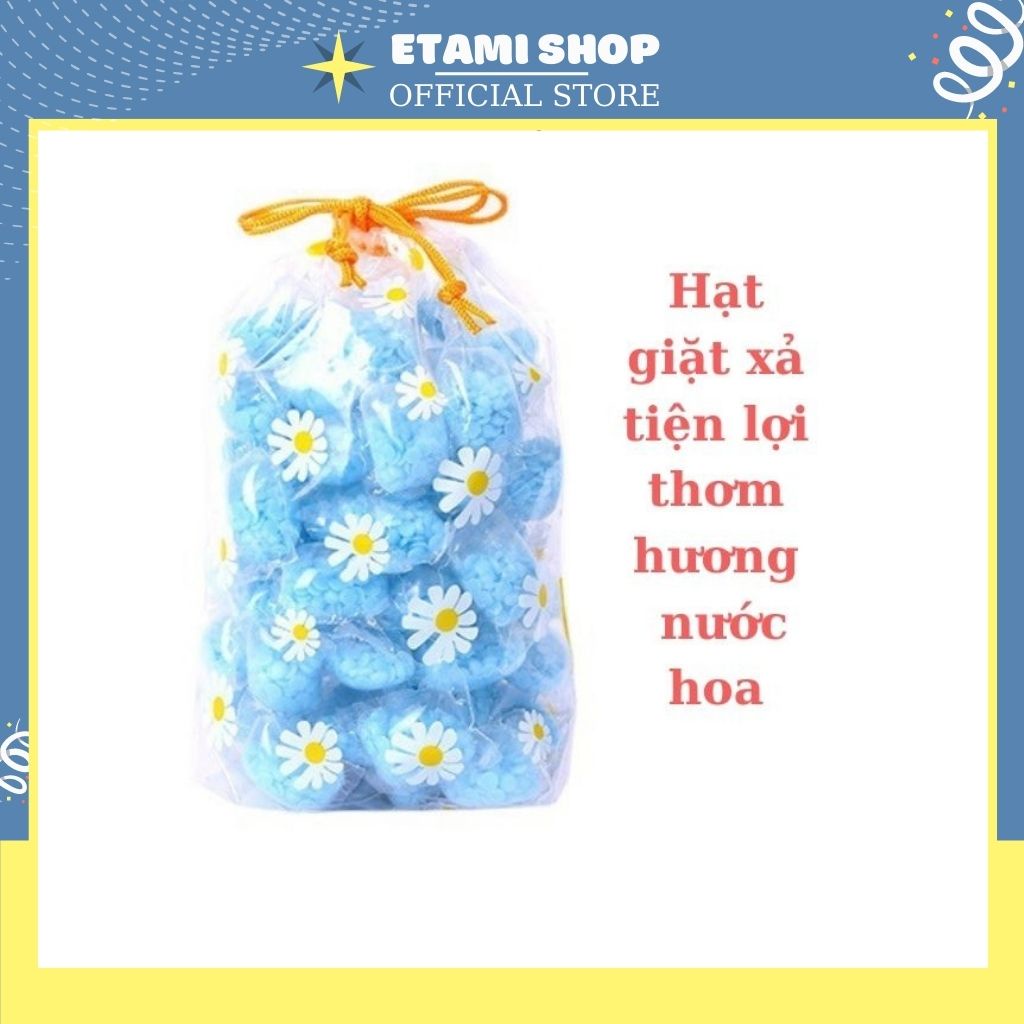Hạt giặt xả ETAMI SHOP giặt chăn ga gối thay thế nước giặt thơm lâu 72h tiện lợi hương Đại Dương (1 gói 5gr )