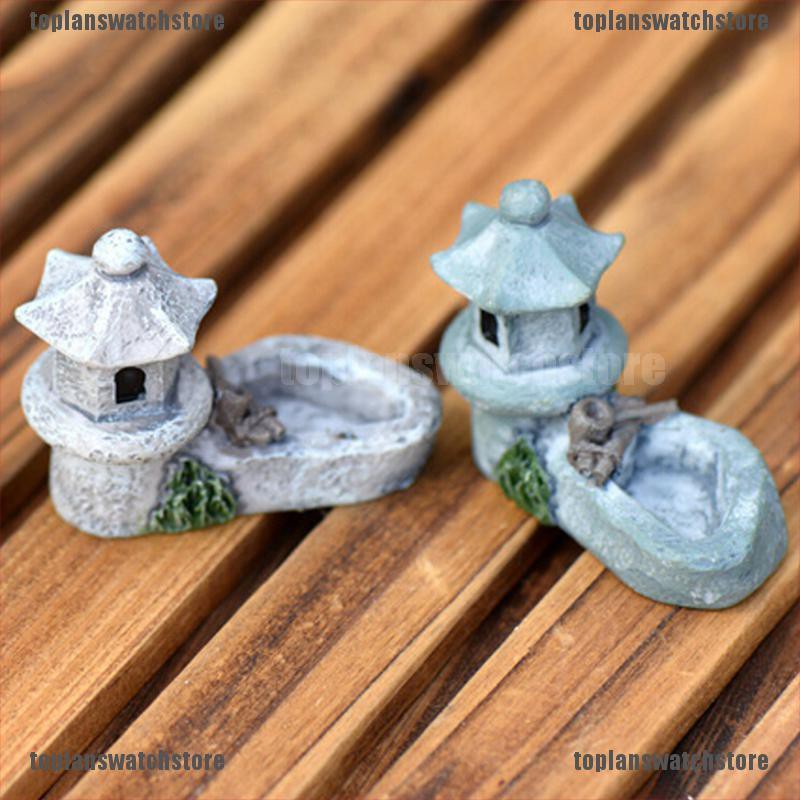 Mô Hình Tháp Ao mini Bằng Nhựa Resin Phong Cách retro Dùng Trang Trí DIY