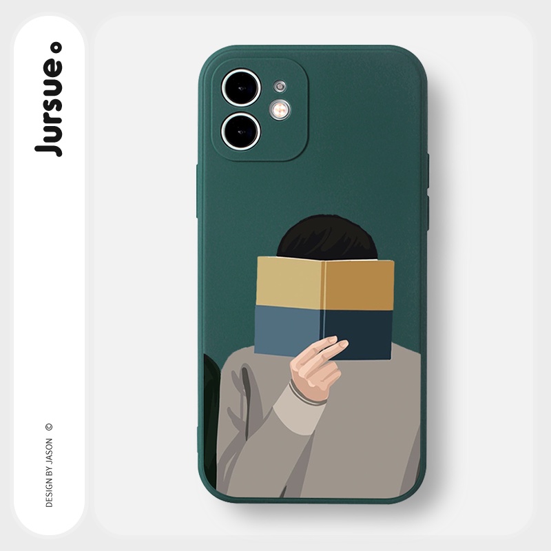 Ốp lưng JURSUE hoạt hình cặp đôi dễ thương đẹp cho iPhone 13 12 11 Pro Max SE 2020 X XR XS 8 7 ip 6S 6 Plus kute Y1935