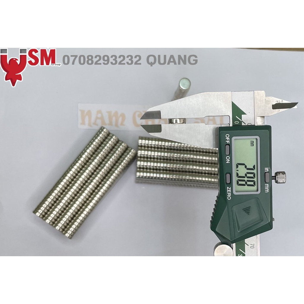 [NCSG] Nam châm đất hiêm 10x3mm lực từ N35 mạ nikel sáng bóng chuẩn kích thước