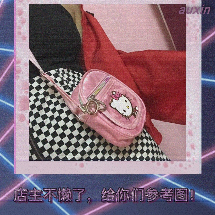 Túi Đeo Chéo Mềm Mại Họa Tiết Hello Kitty Phong Cách Nhật Bản Cho Nữ 90s