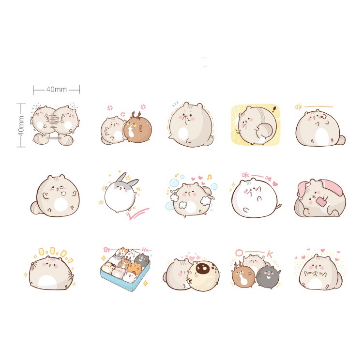 Hộp 45 sticker EM CHUỘT MẬP
