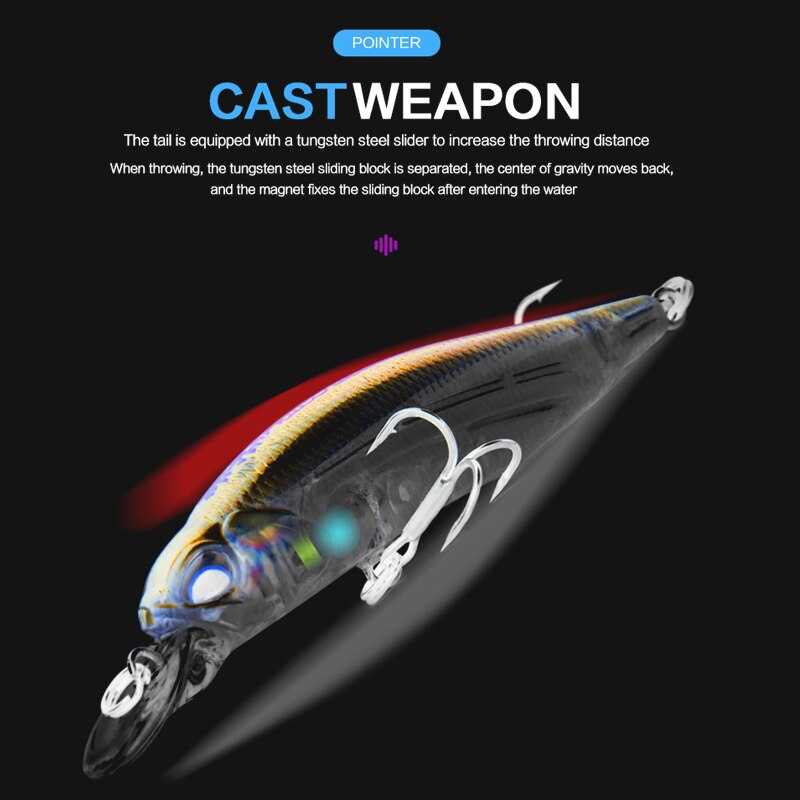 Mồi Giả Nhử Cá 63mm 5g Gắn Kèm Móc Câu Bằng Nam Châm