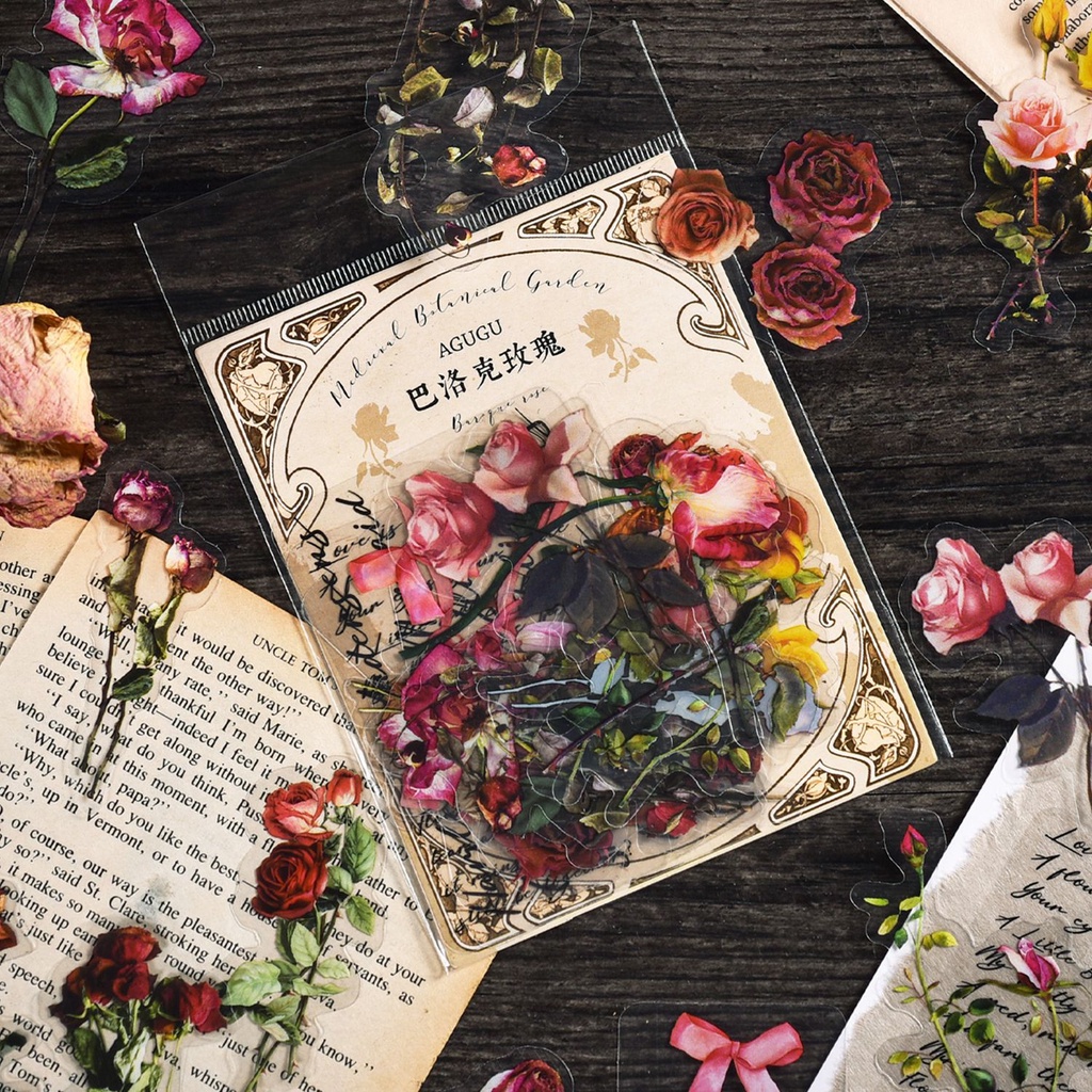 Bộ 20 Miếng Dán Trang Trí Sổ Tay / Nhật Ký / Album Ảnh / Điện Thoại Hình Khu Vườn Xinh Xắn