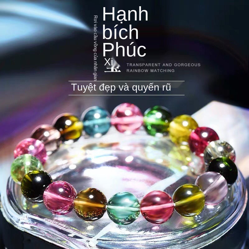 Pha lê tự nhiên màu xanh lá cây ma tourmaline nhẫn cho nữ vòng ngọc hồng lựu trang sức bạc 925 đơn giản