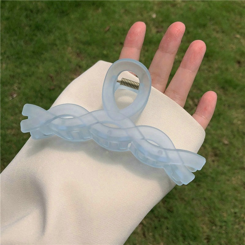 Kẹp Tóc Càng Cua Bằng Acrylic Trong Suốt Màu Xanh Dương Thời Trang Hàn Quốc Cho Nữ dreamdiary