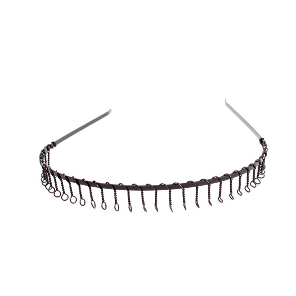 Băng đô màu đen kiểu gợn sóng cá tính cho nam nữ