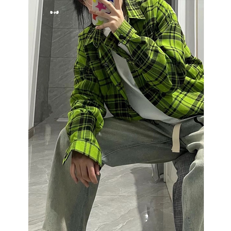 Áo Sơ Mi Cổ Bẻ Form Rộng Họa Tiết Sọc Theo Phong Cách Retro Dễ Phối Đồ