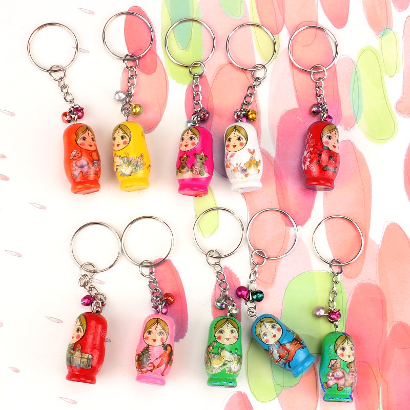 Móc khóa búp bê Nga độc đáo - Móc Chìa Khóa Gỗ Matryoshka siêu dễ thương Molangshop