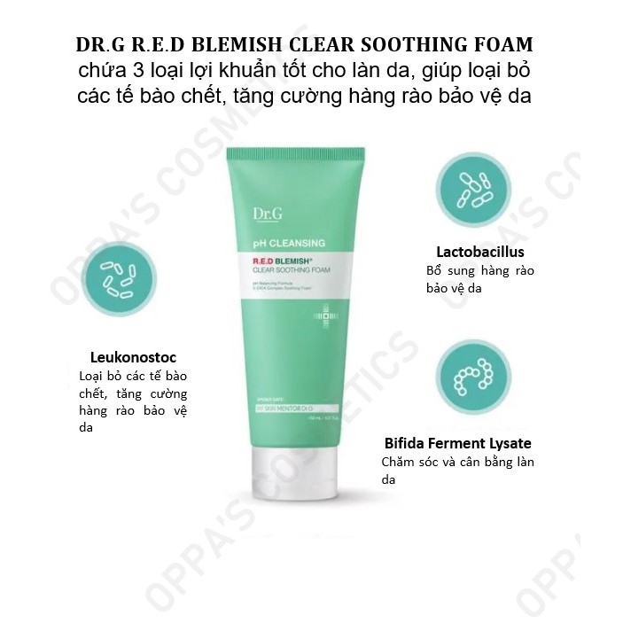 Sữa rửa mặt cho da nhạy cảm Dr.G R.E.D blemish Clear Soothing Foam 150ml
