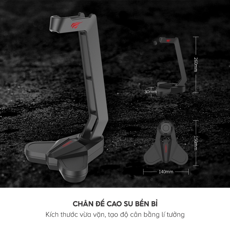 【Giao Hỏa Tốc】Giá Treo Gaming Headphone HAVIT HY505, Thiết Kế Chắc Chắn, Đế Cao Su Siêu Bền - Chính Hãng BH 12 Tháng