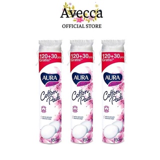 Bông tẩy trang mềm mịn, không xơ bông aura beauty 150 miếng
