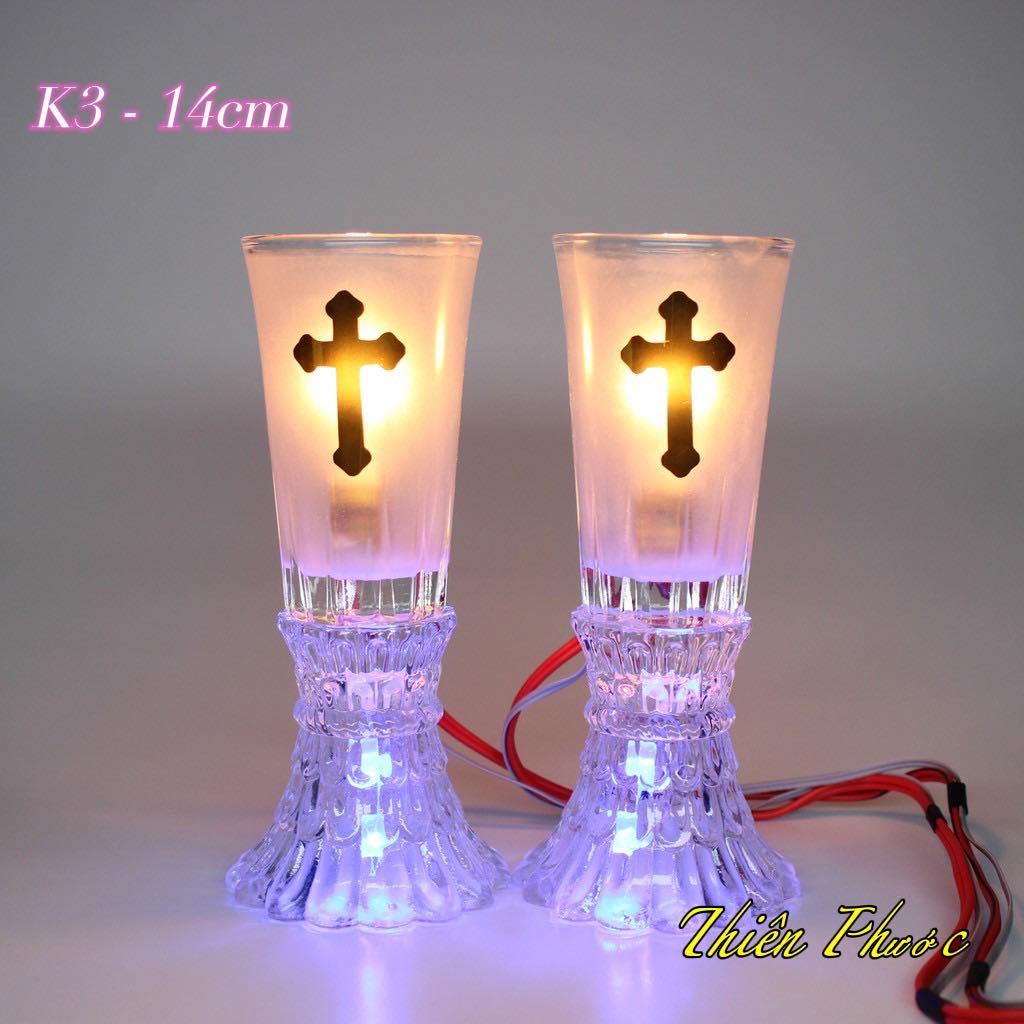 Đèn Công Giáo - Đèn Ly Điện Thuỷ Tinh Công Giáo K3