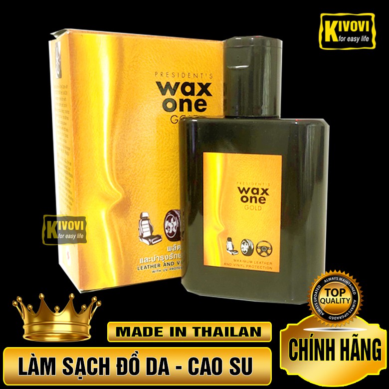 Bình Xịt Dung Dịch Vệ Sinh Làm Sạch Đồ Da Wax One Gold Thái Lan 135ML - Chai Xịt Đánh Bóng Cao Su,Ghế Otô, Giả Da-Kivovi