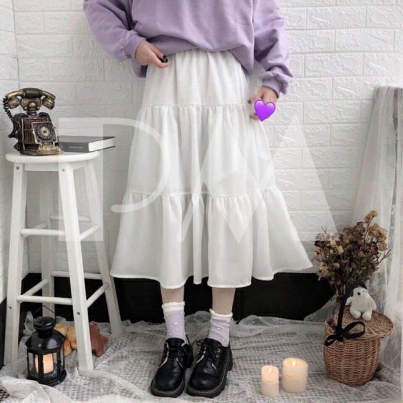 CHÂN VÁY VOAN XOÈ 2 LỚP