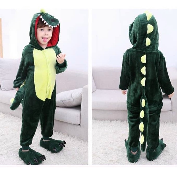 BỘ ĐỒ THÚ KHỦNG LONG XANH LIỀN THÂN - CÁ SẤU XANH CHO TRẺ EM |FREESHIP| QUẦN ÁO KHỦNG LONG CHO BÉ