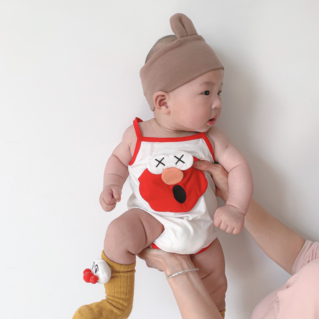 Áo Liền Quần Hai Dây In Hoạt Hình Đáng Yêu Cho Trẻ Sơ Sinh